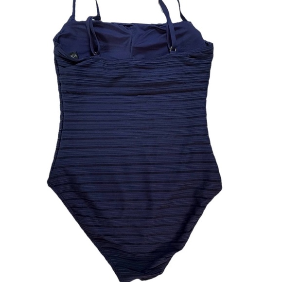La Blanca Fluid Lines Lingerie One Piece Mesh Detail Women's Size 12 Navy Blue - Picture 6 of 6